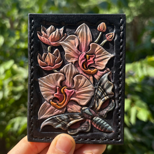 Hawks Moth, Pink Orchid Vertical Card Holder
