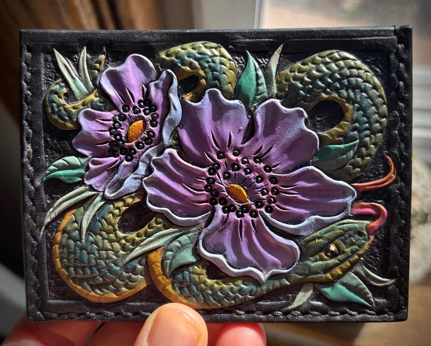 Sneaky Snake Horizontal Style Card Holder (Purple)