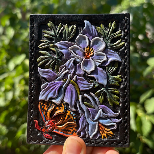 Columbine Flowers Vertical Card Holder