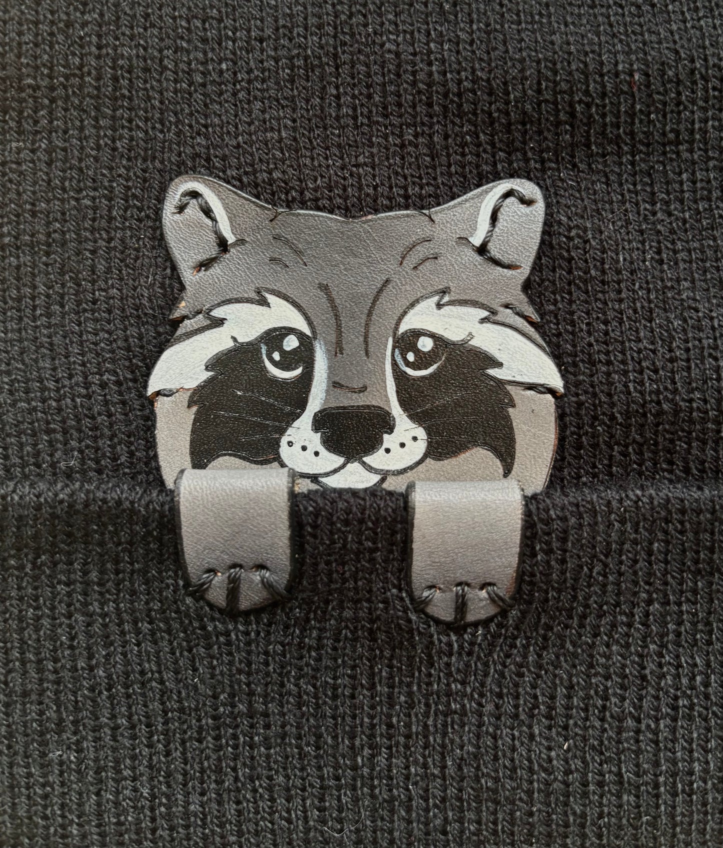 Peeking Trash Panda Winter Beanie