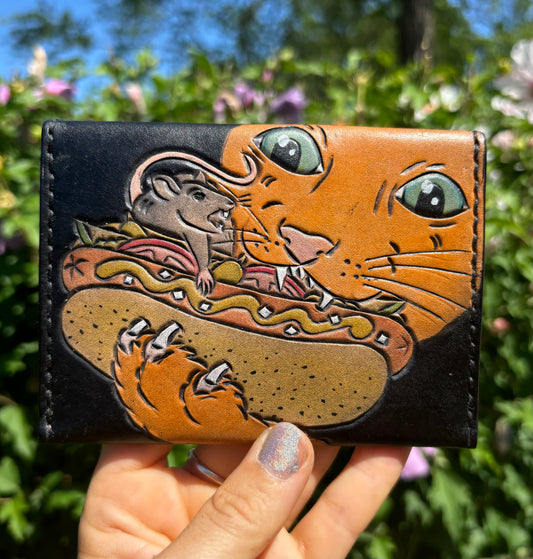 Dog, Cat, Rat Envelope Style Snap Wallet