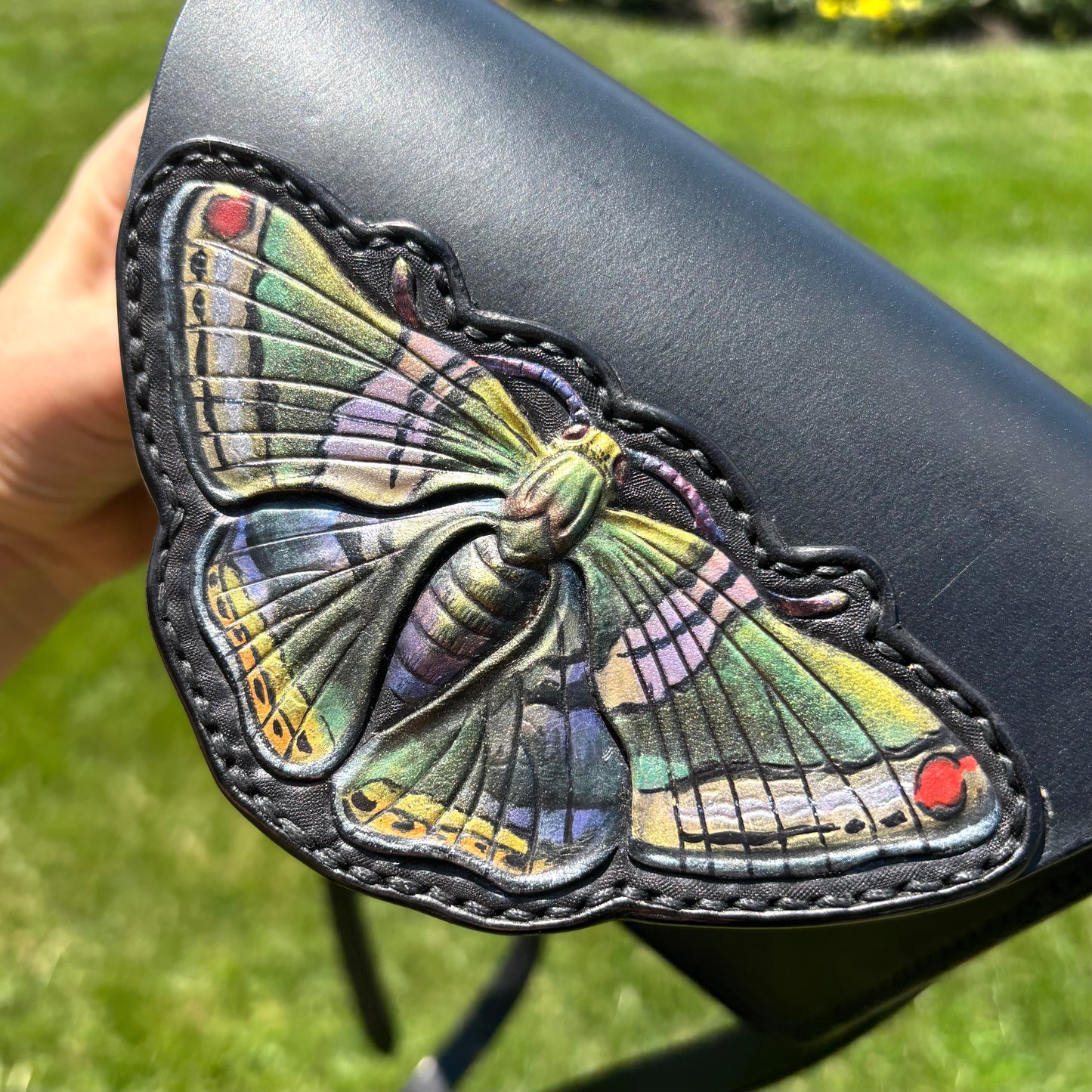 Green Mantle Butterfly Cross Body Bag