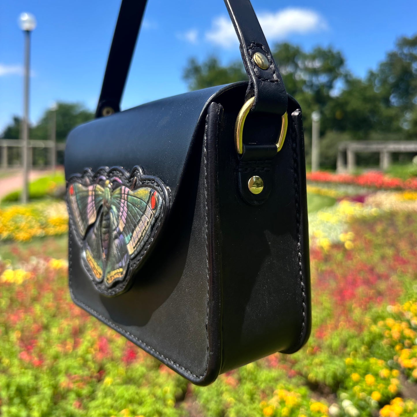 Green Mantle Butterfly Cross Body Bag