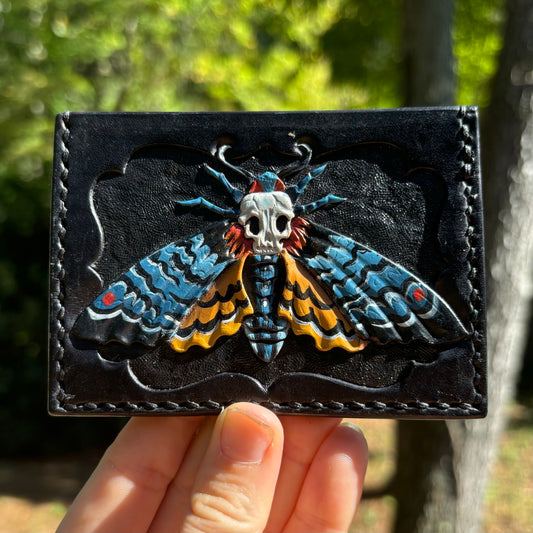 Death Heads Moth Wings Down Horizontal Card Holder