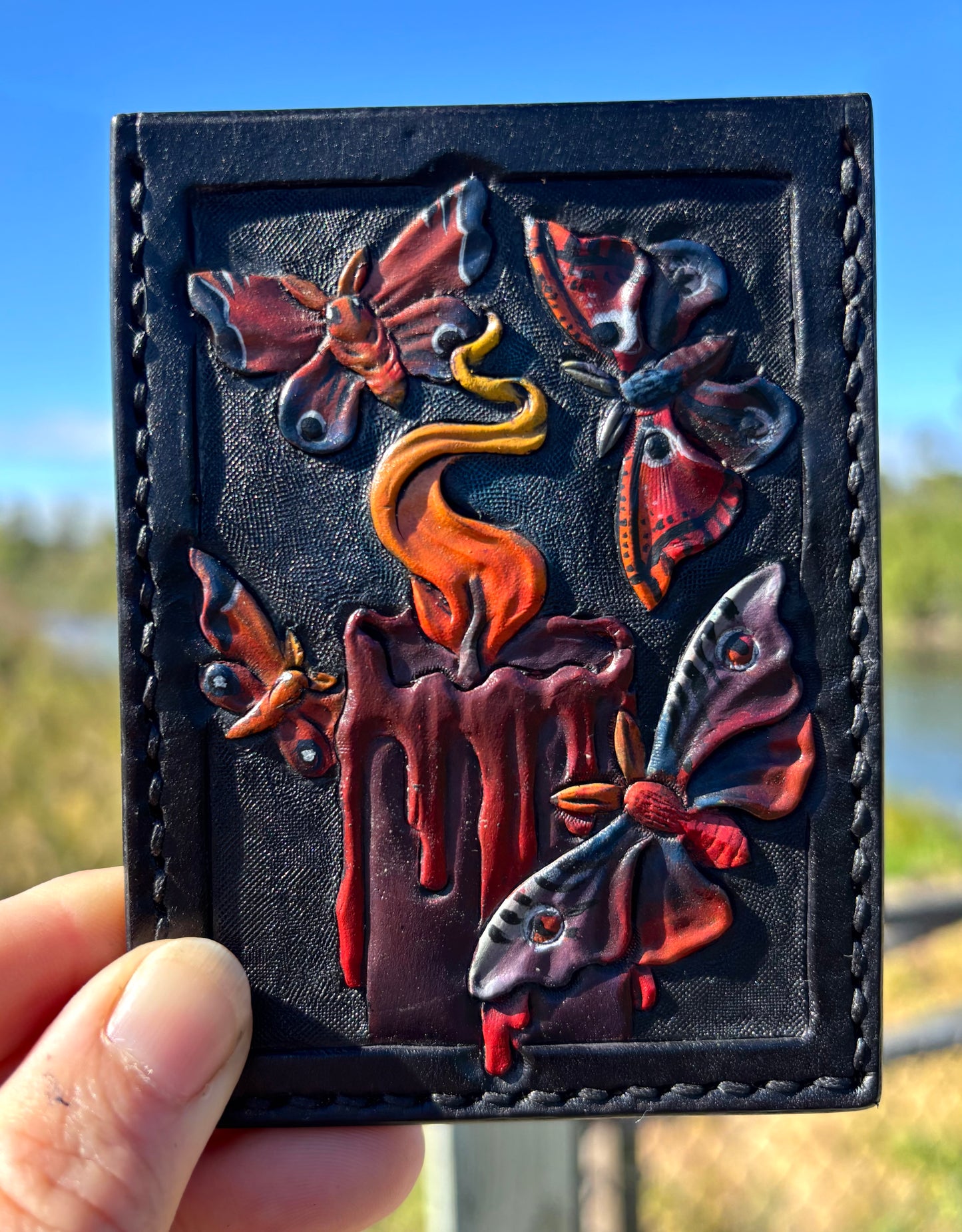 Moth to a Flame Card Holder