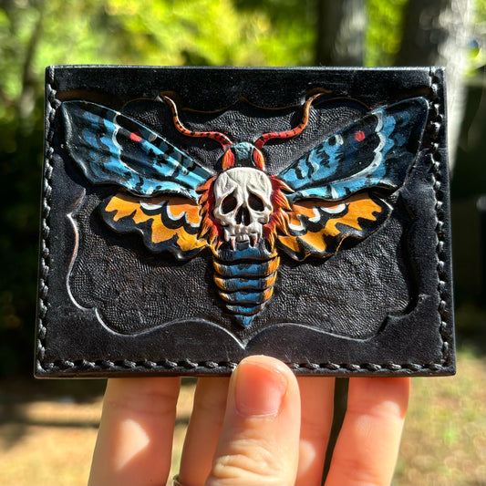 Death Heads Moth Wings Up Horizontal Card Holder