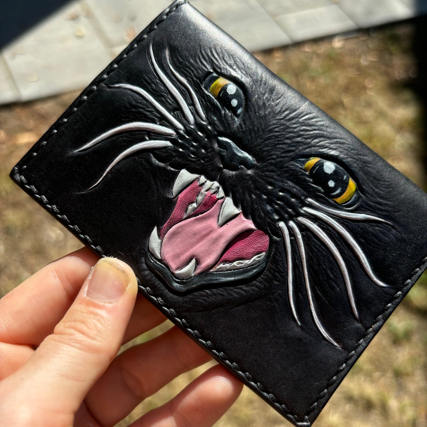 Black Cat Envelope Style Wallet with Snaps