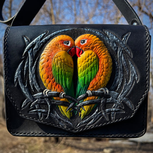 Love Birds Cross Body Handbag