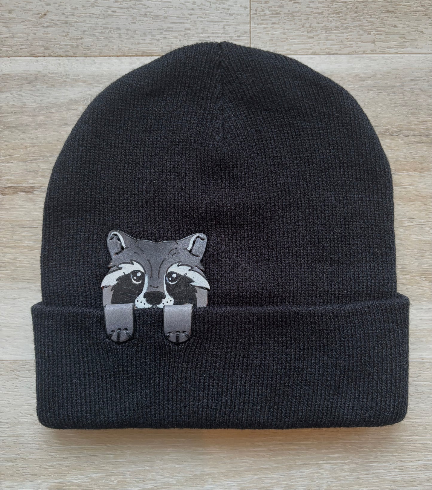 Peeking Trash Panda Winter Beanie