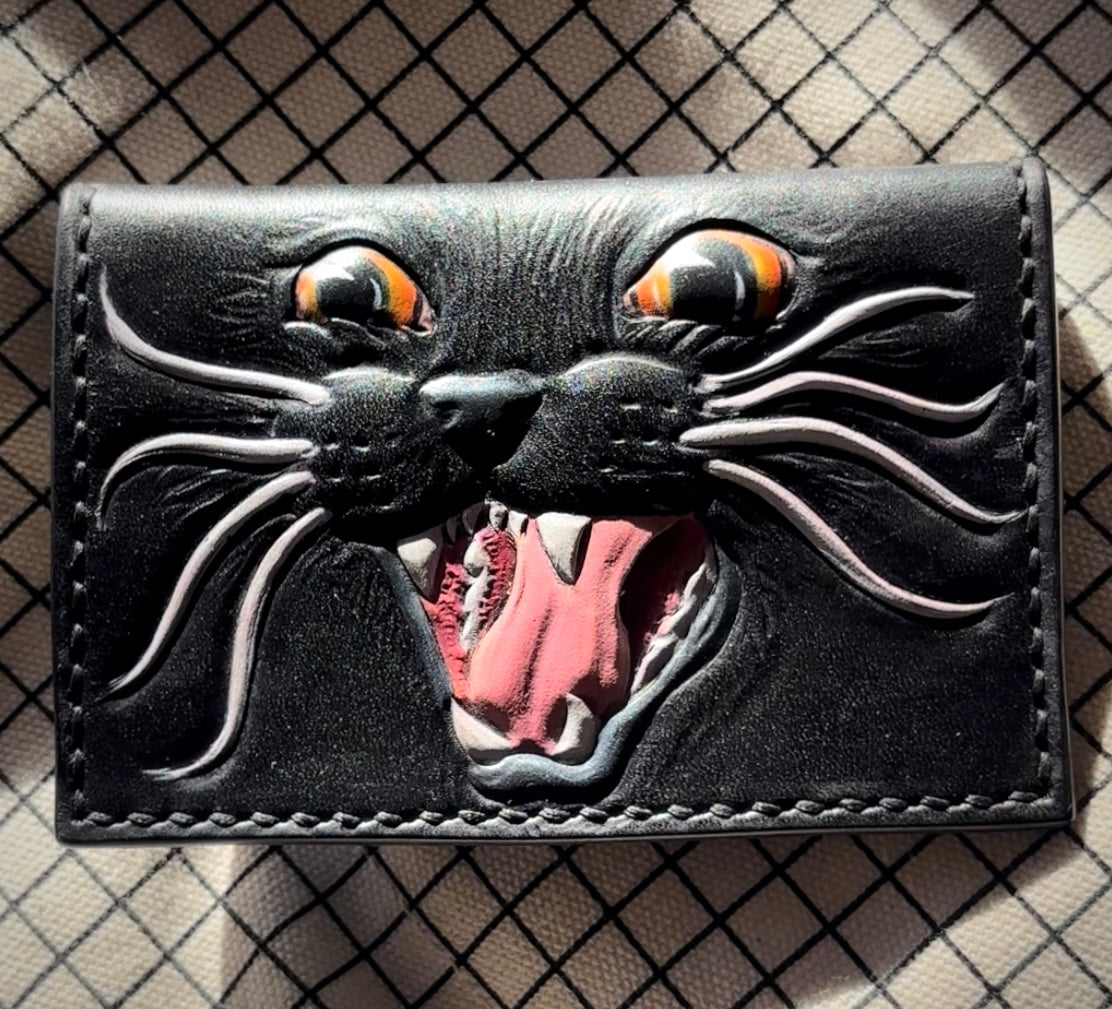 Black Cat Envelope Style Snap Wallet