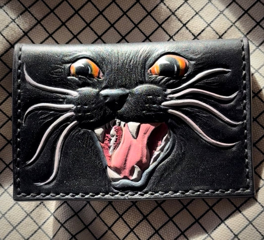 Black Cat Envelope Style Snap Wallet
