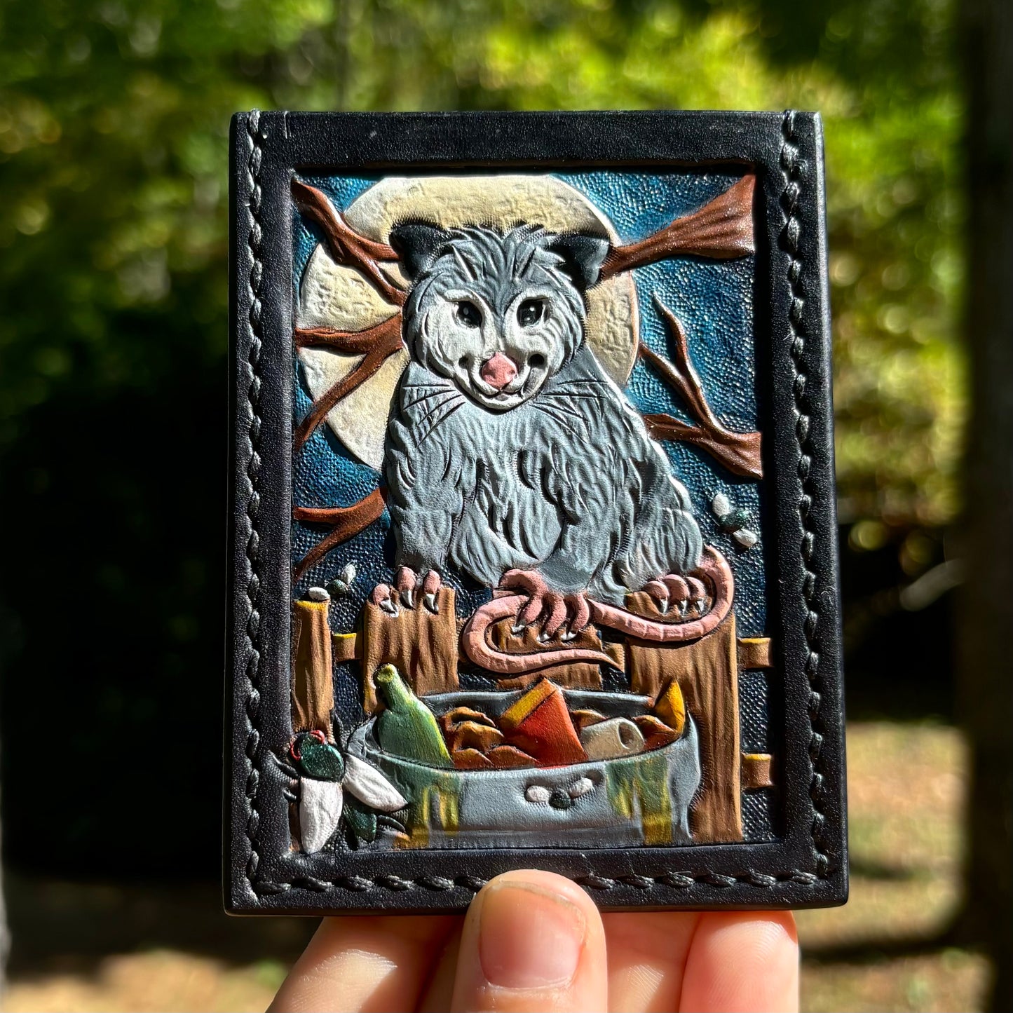 Opossum Moon Friend Vertical Card Holder